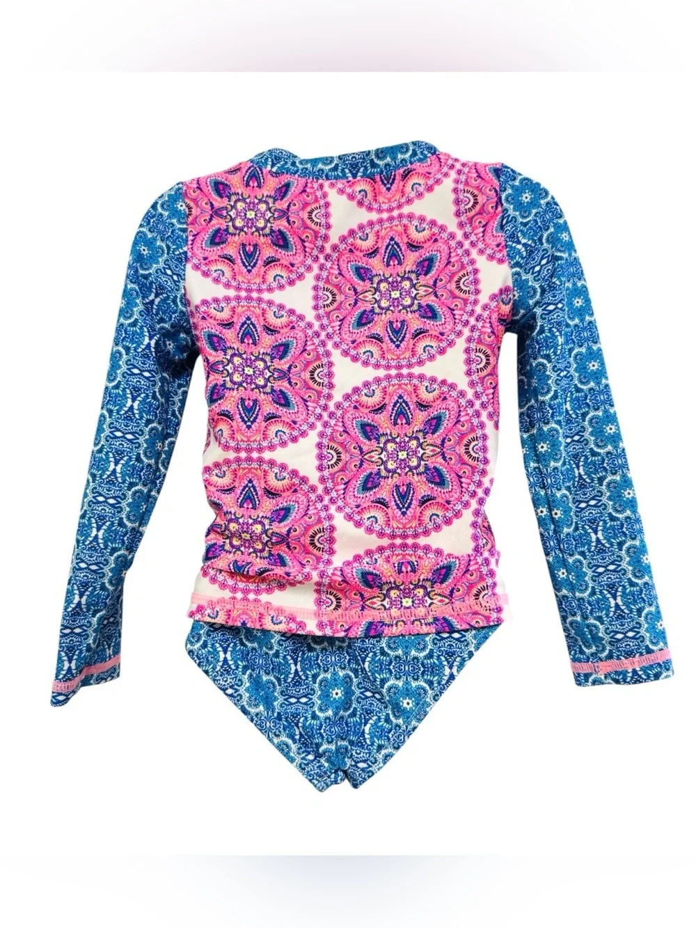 Nicole Miller Girls' Pink & Blue Long Sleeve Rash Guard Swim Set Sz.3T